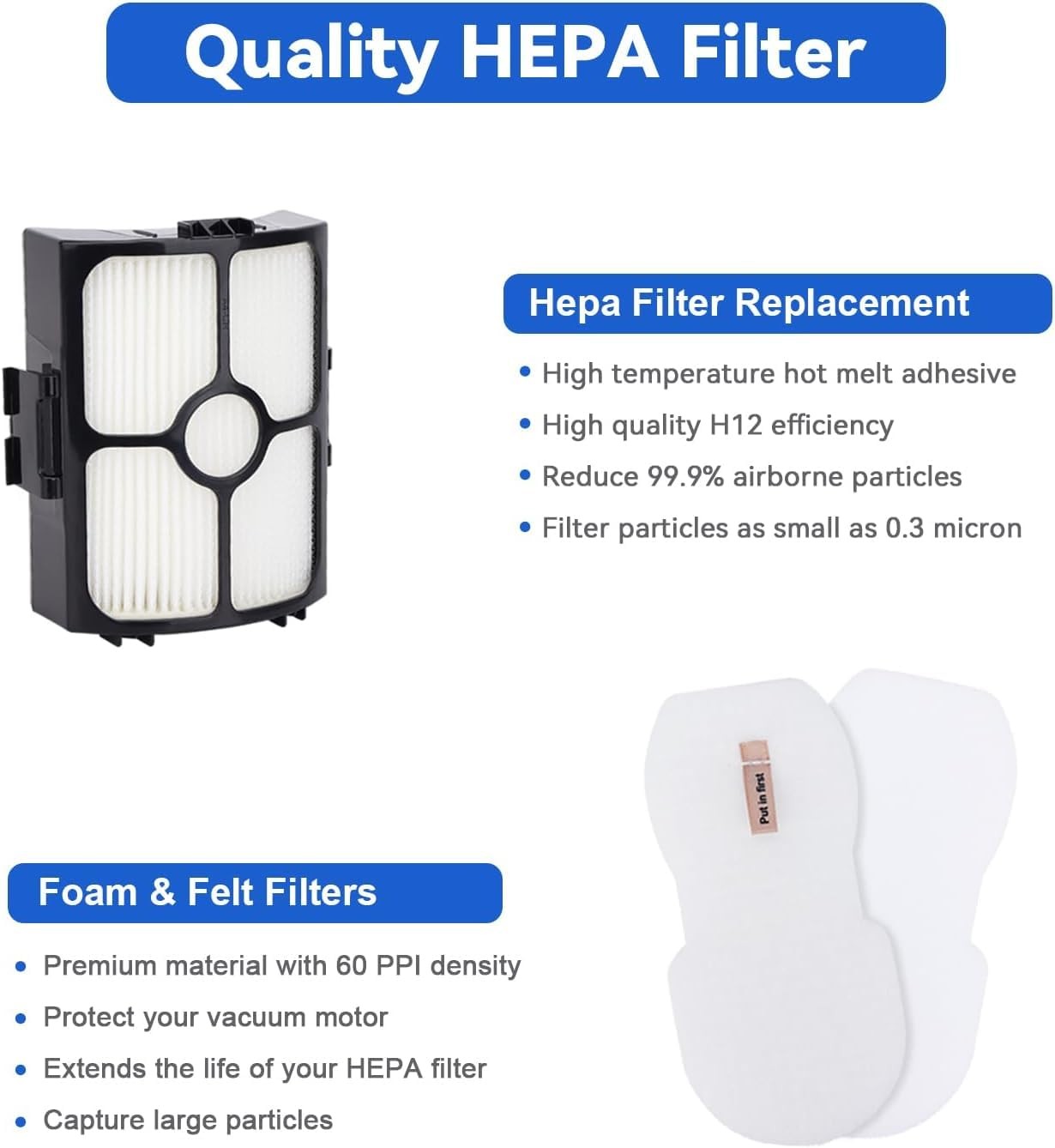 HZ3002 Replacement Filters for Shark HZ3002 HZ3000 HZ4001AMZ HZ4002 Stratos U…