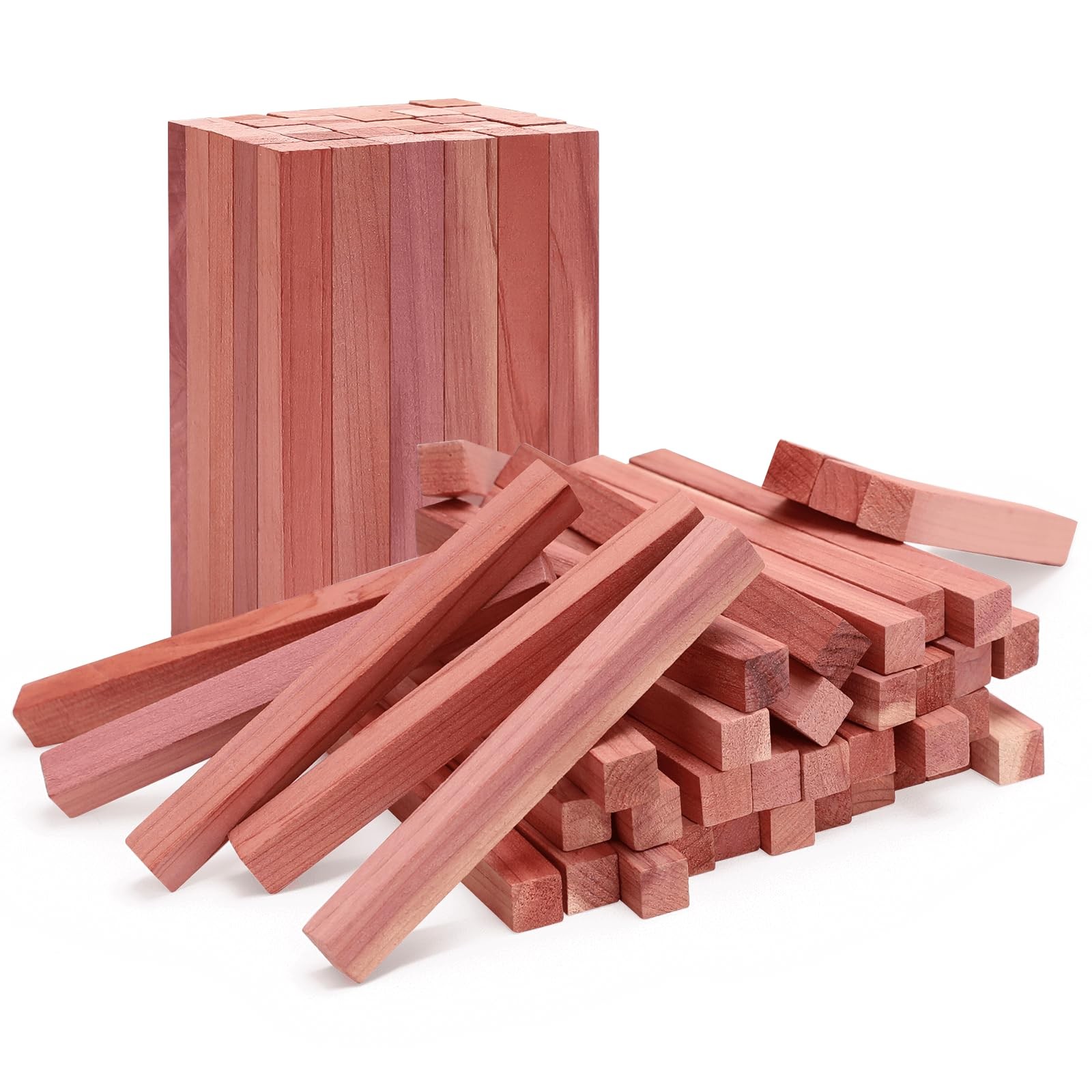 Homode Cedar Blocks for Clothes Storage, 50Pcs Cedar Sticks, Aromatic Red Ced…