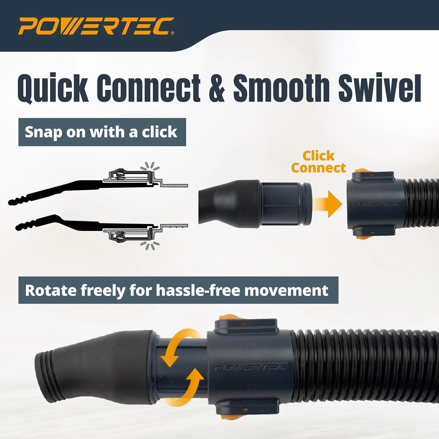 Heavy-Duty 10Ft Dust Collection Hose + 4 Adapters for Optimal Workshop Cleanup
