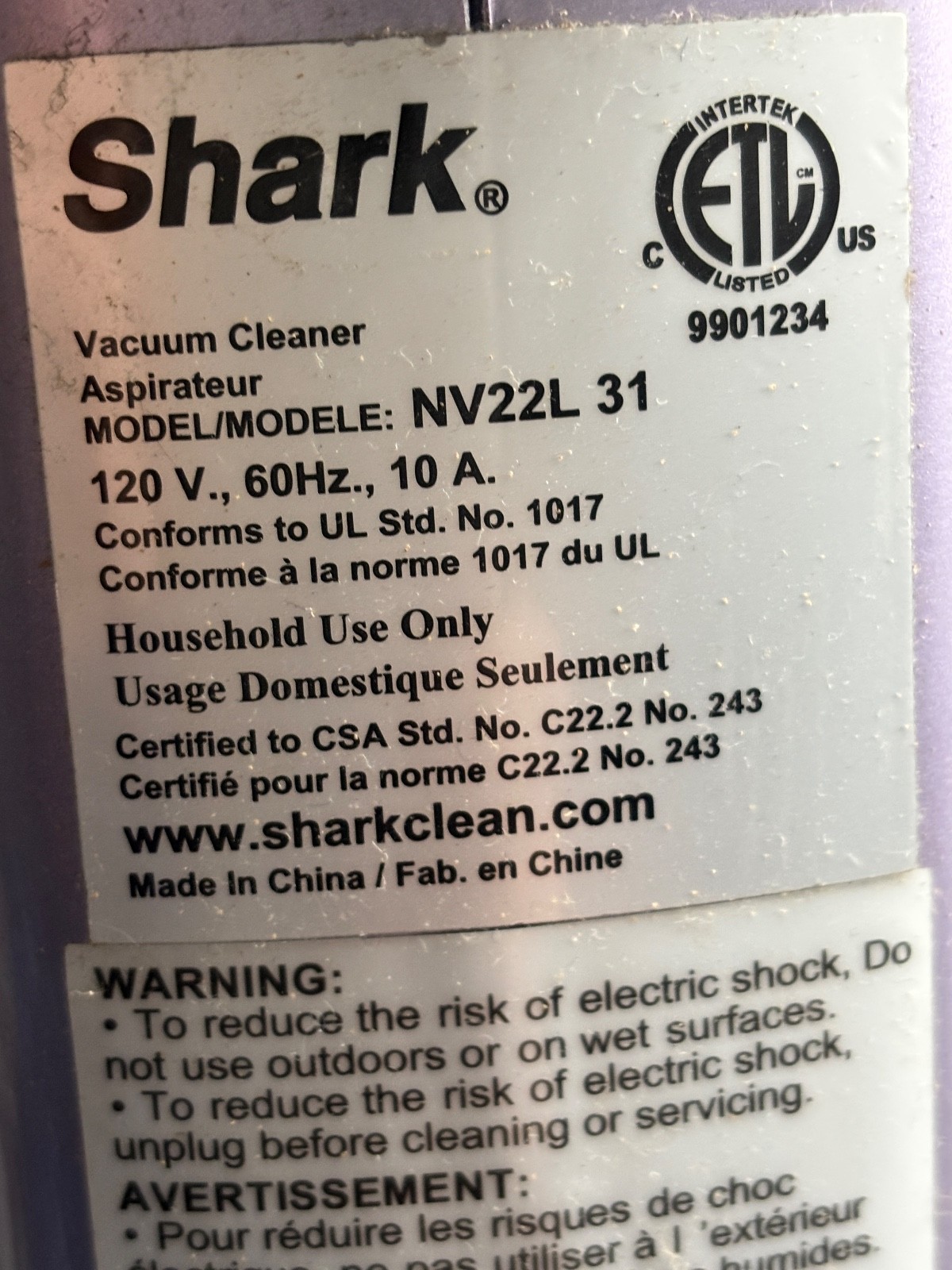 Shark NV22 NV22S NV22L NV27 NV70 SMALL 120V GEARED BRUSHROLL MOTOR