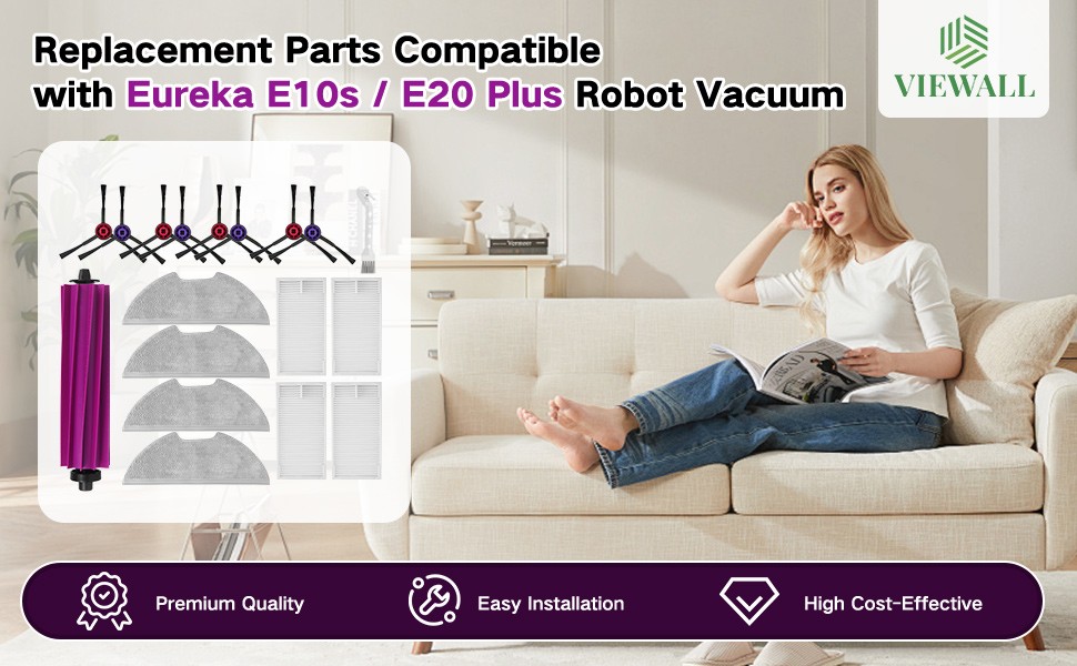 18 Pack E10s Accessories Kit Replacement Compatible with Eureka E10S / E20 Plus