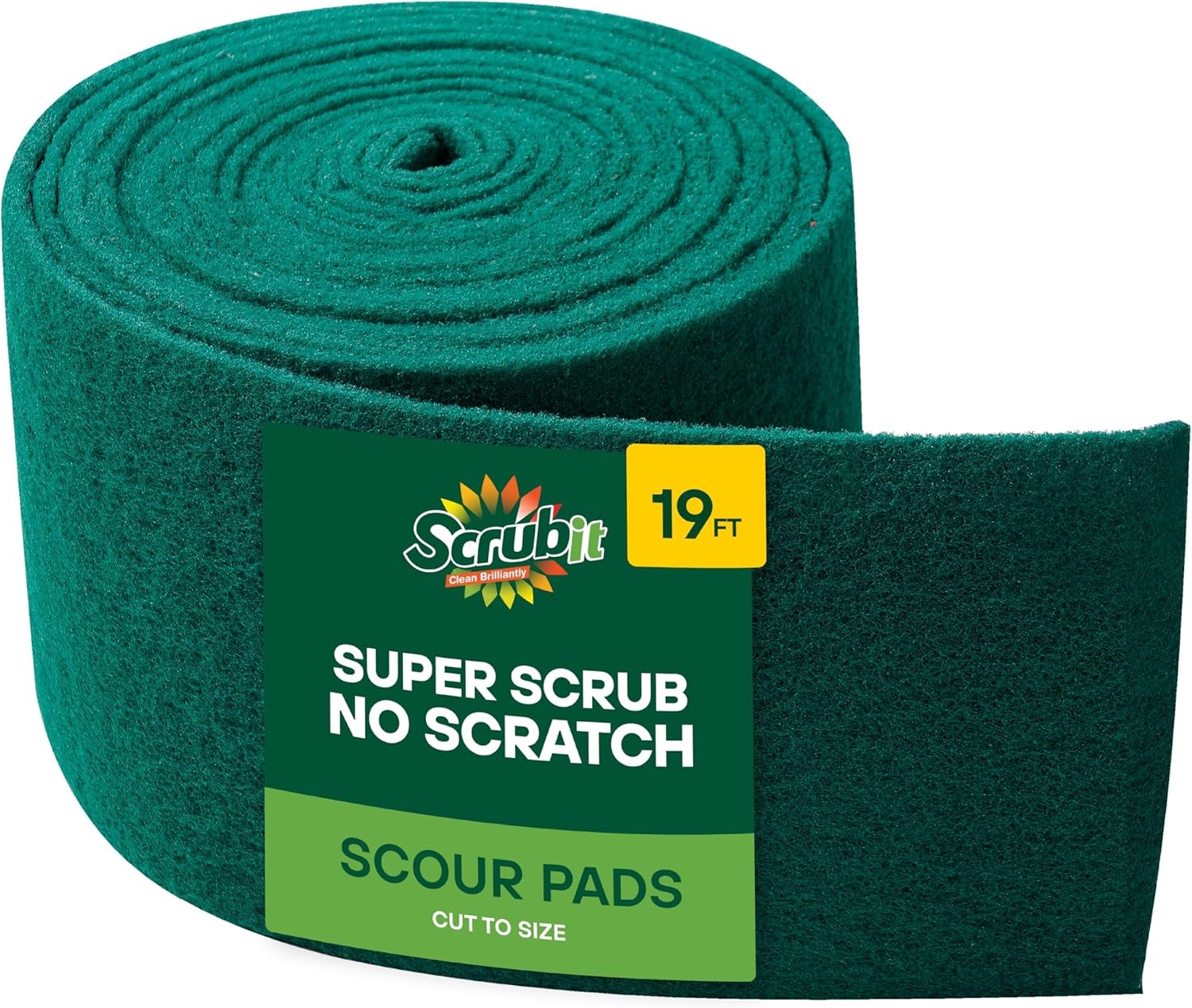 Scouring Pad Roll – 19 FT Green scrubbing Pads Roll – Non Scratch Dish Washing