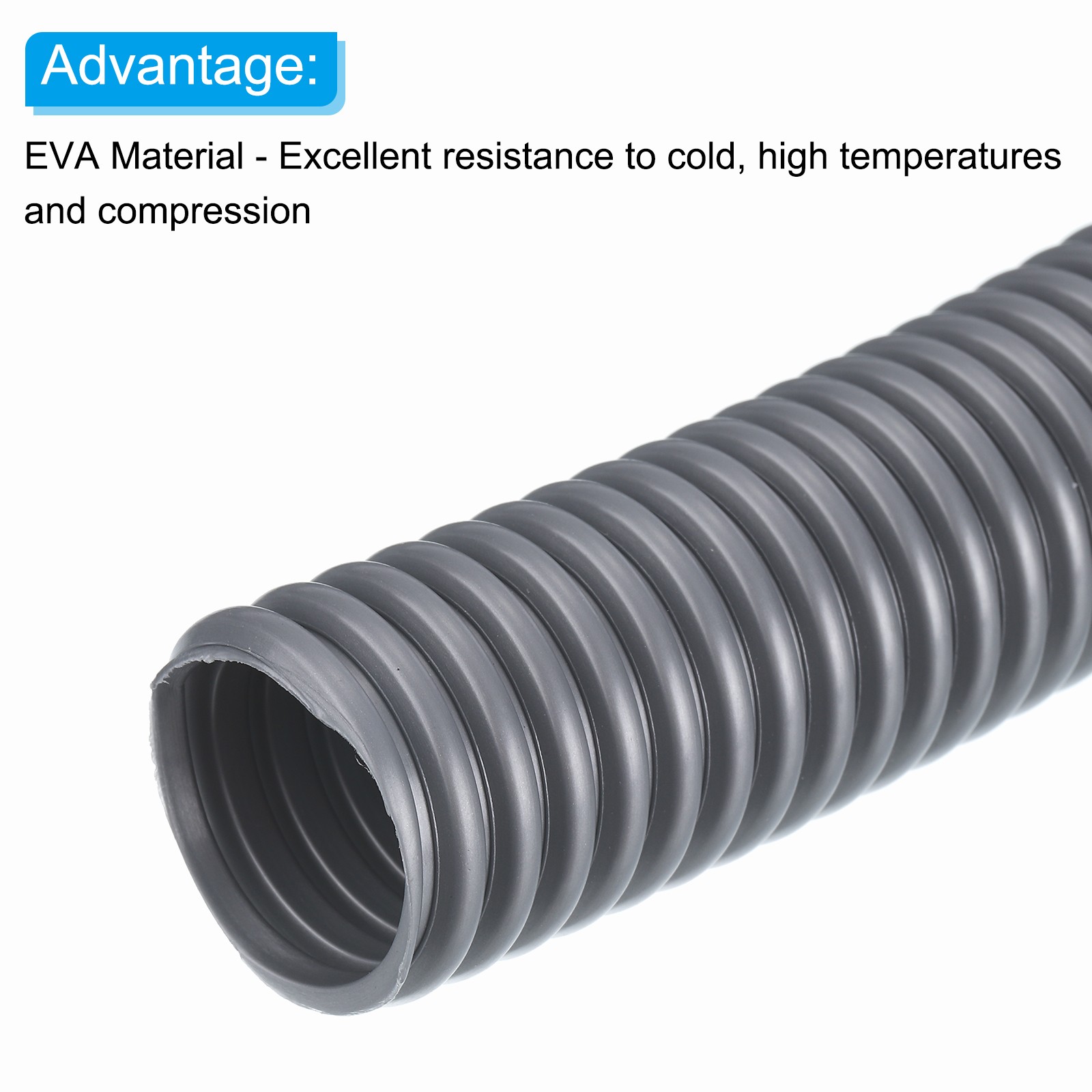EVA Flexible Vacuum Cleaner Hose, 32 mm OD 2M Length Dust Collection Hose Gray