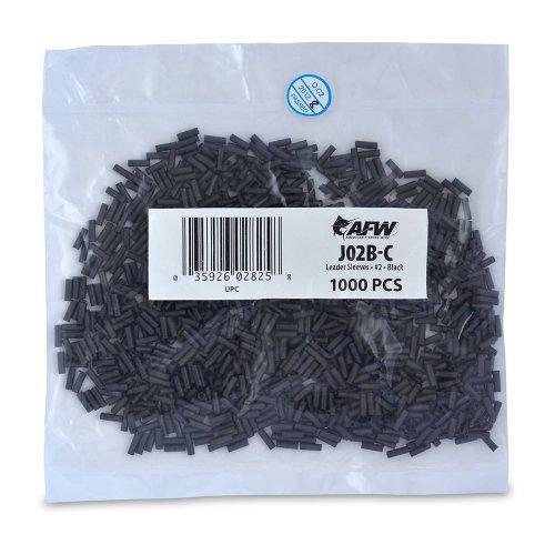 American Fishing Wire Single Barrel Crimp Sleeves, Black Color, Size 2, 0.047