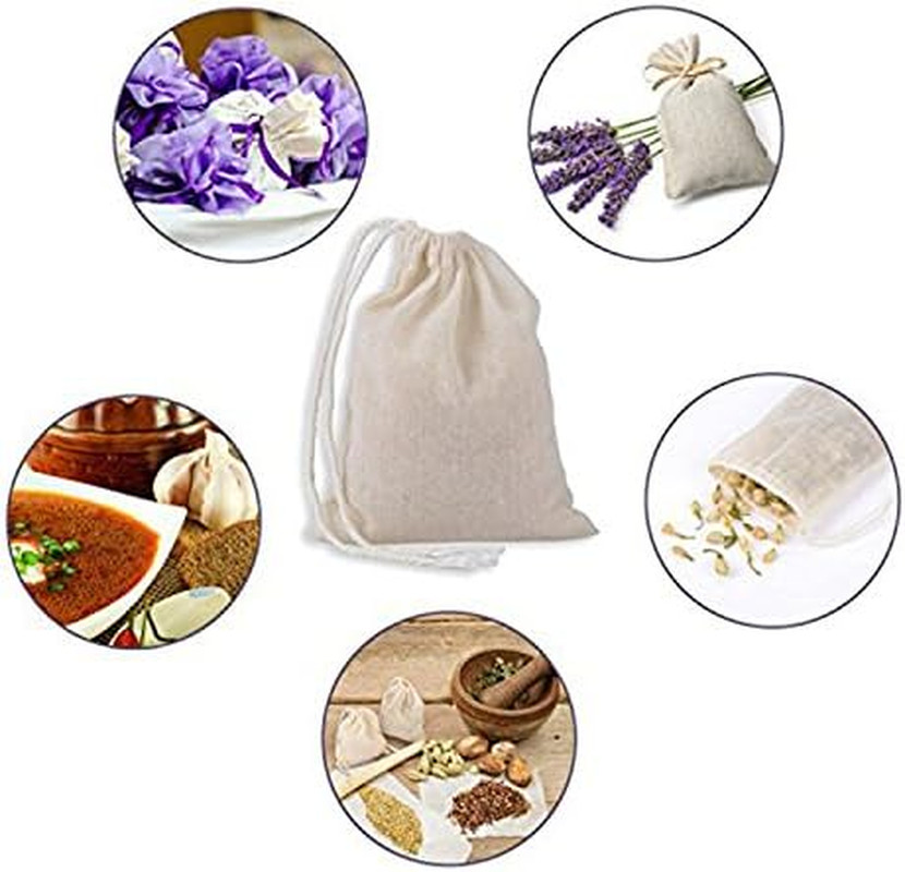 20 Pcs Muslin Bags 8X10 Inches, Cloth Bags with Cotton Drawstring Fabric