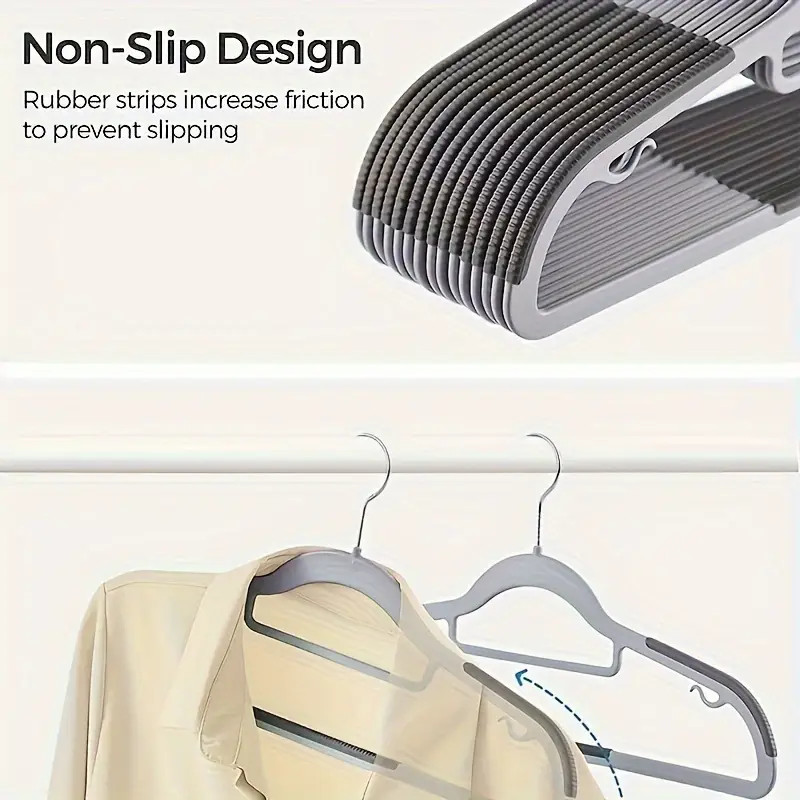 Plastic Hangers 20/40 Pcs Heavy Duty Non-Slip Clothes Hangers w/360° Swivel Hook