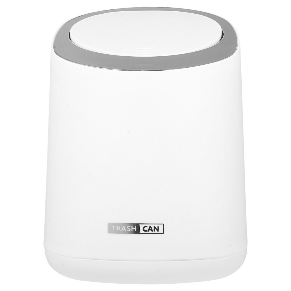 1 Set Reusable Small Desktop Garbage Bucket White ABS PP Press Lid