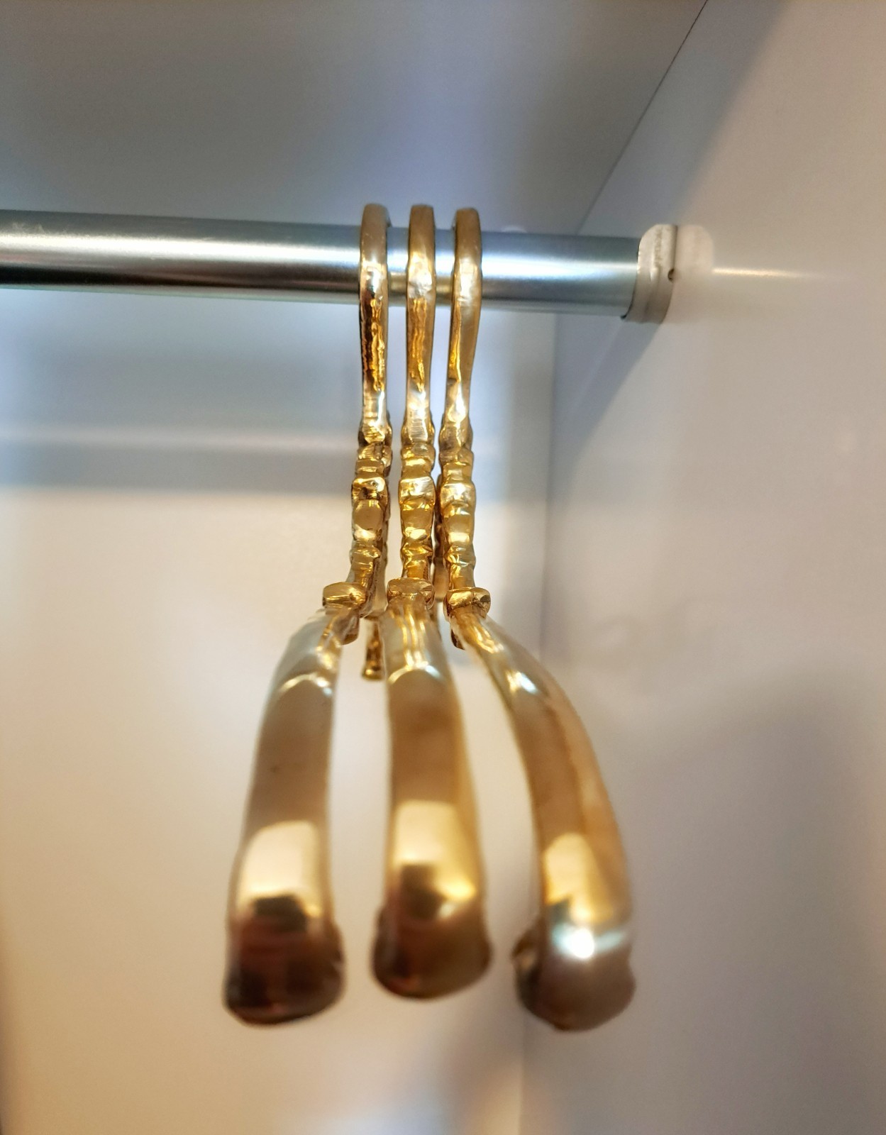 Solid Brass Clothes Hanger 42cm, Vintage Style Gold Garment Hanger