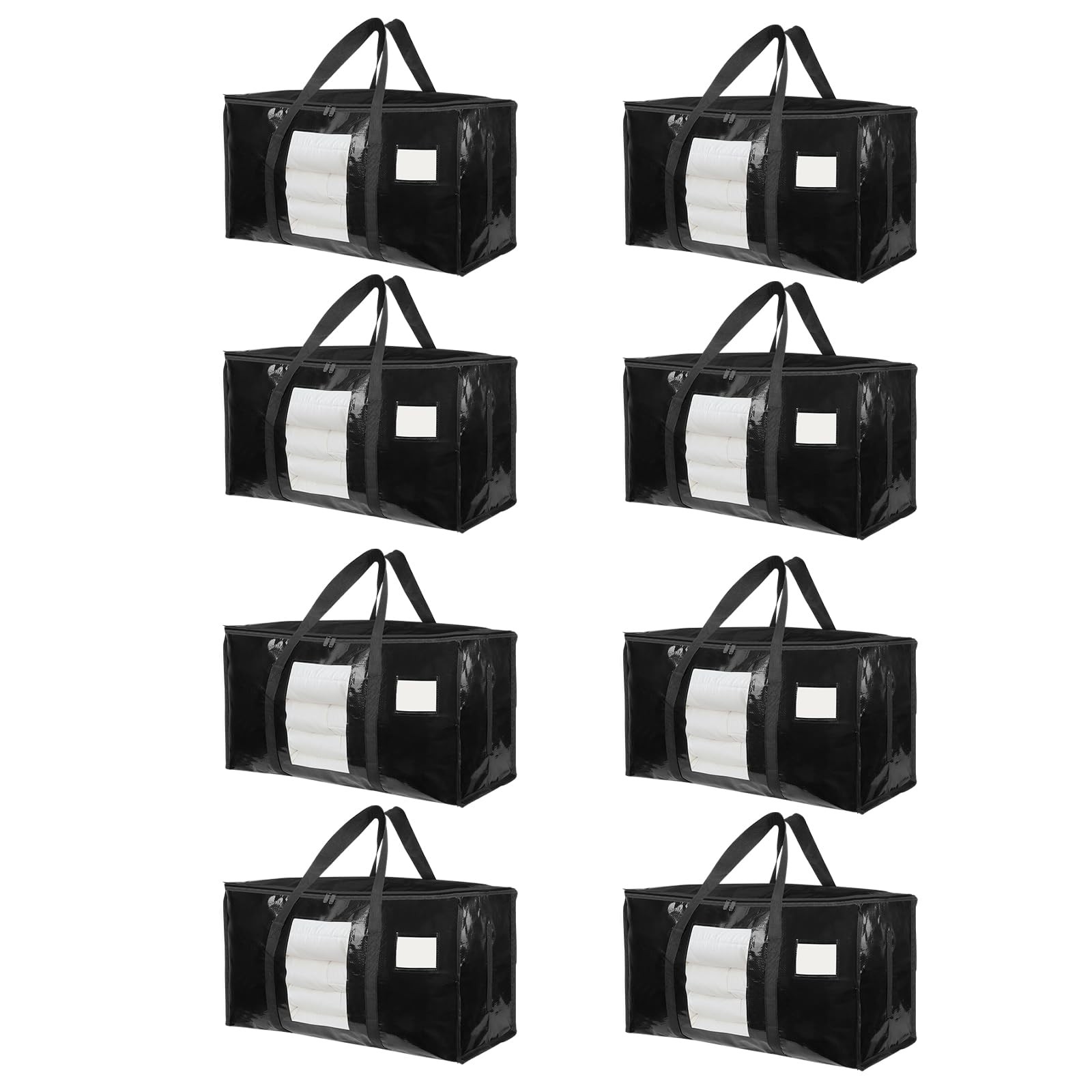 8 Pack Extra Large Moving Bags Heavy Duty 180GSM,130LBS 100L Totes with Visib…