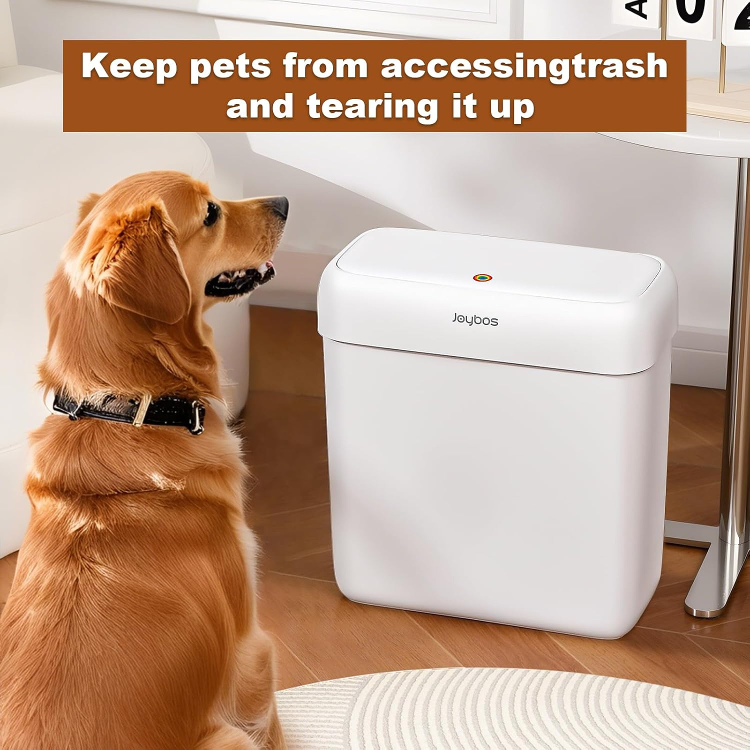 2 Pack Bathroom Trash Can with Lid, 3 Gal/12 L & 2.7 Gal/10L Garbage Can with…