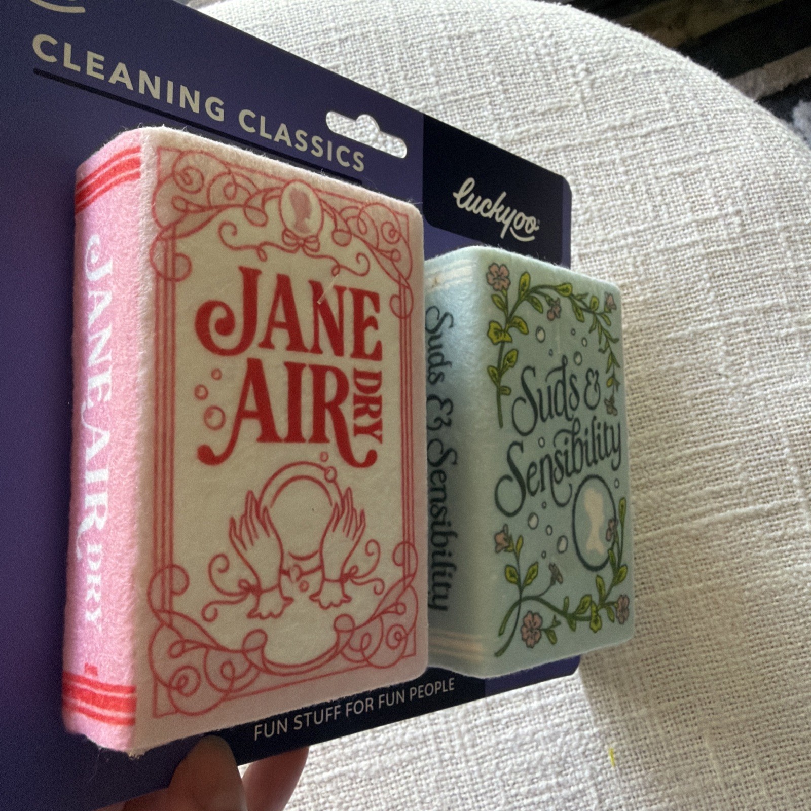 Cleaning Classics Sponges 2 Pcs ~ Austen Bronte Book Lover Fun Kitchen Home Gift