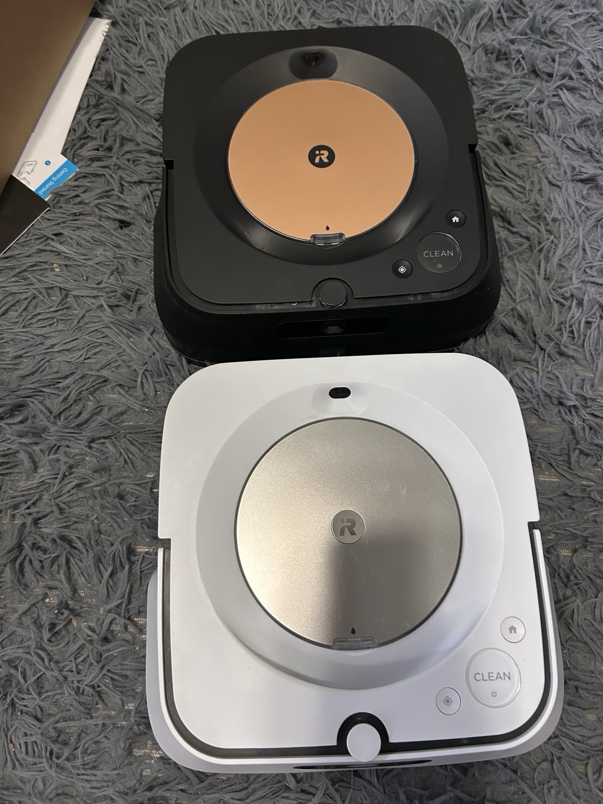 iRobot Braava Jet Lot of 2 (Black and White) No Tank, Charger Or Battery. As Is
