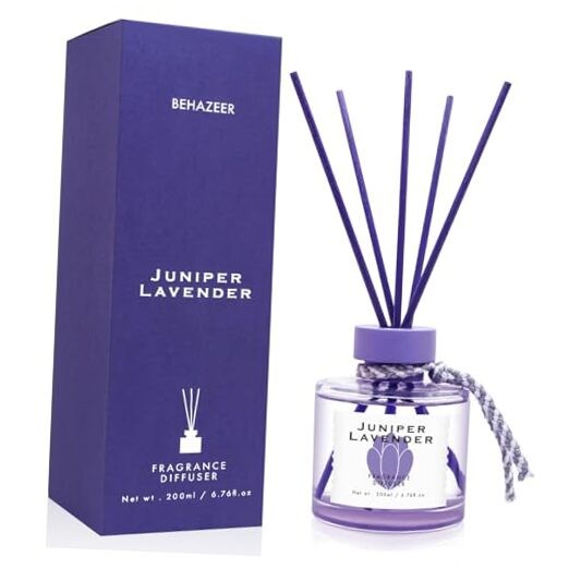 Reed Diffuser, 6.77OZ/200ML Large Capacity Natural Non-Toxic Juniper Lavender
