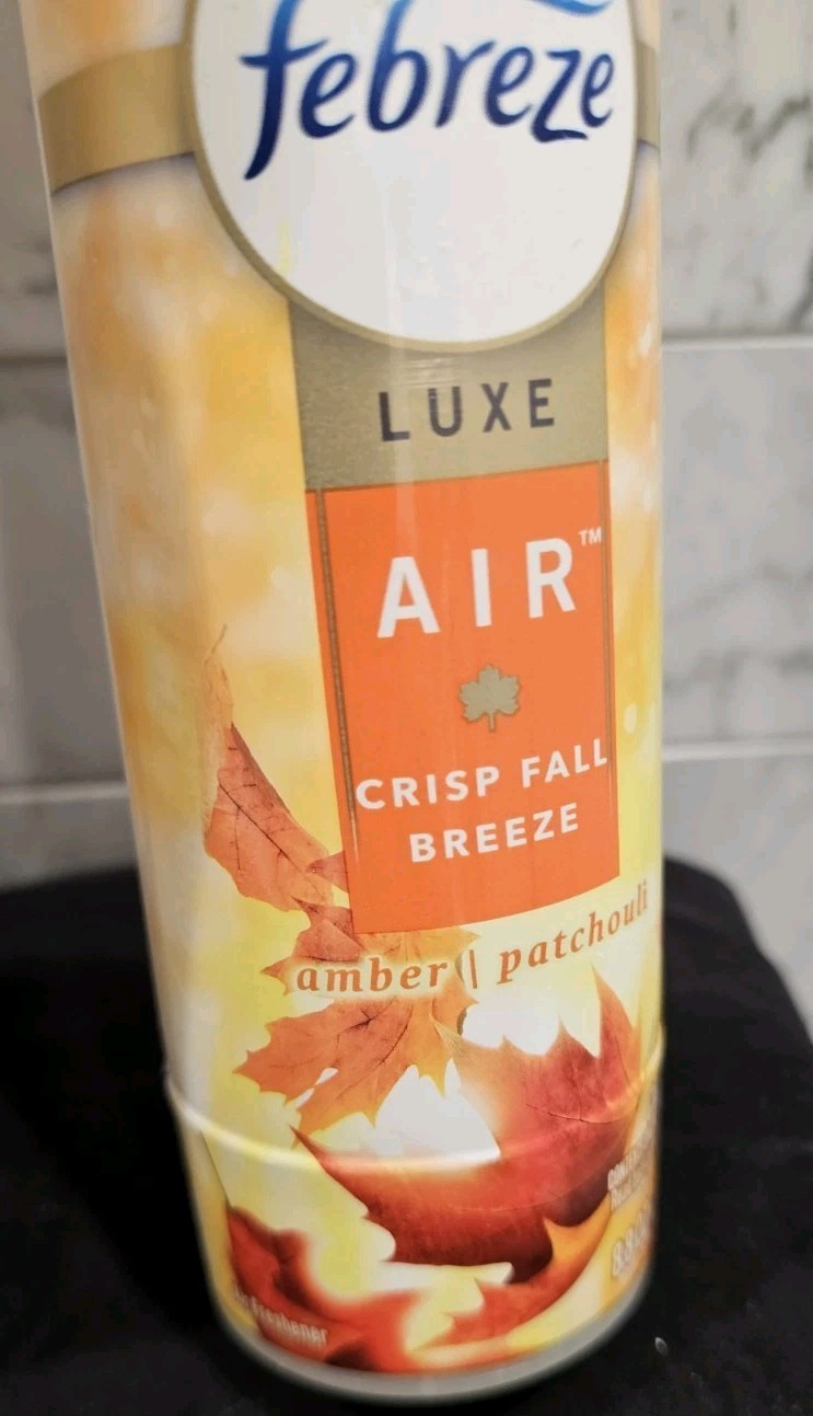 LOT OF 3 Febreze Spray Luxe Air Crisp Fall Breeze Amber Patchouli 8.8OZ NEW
