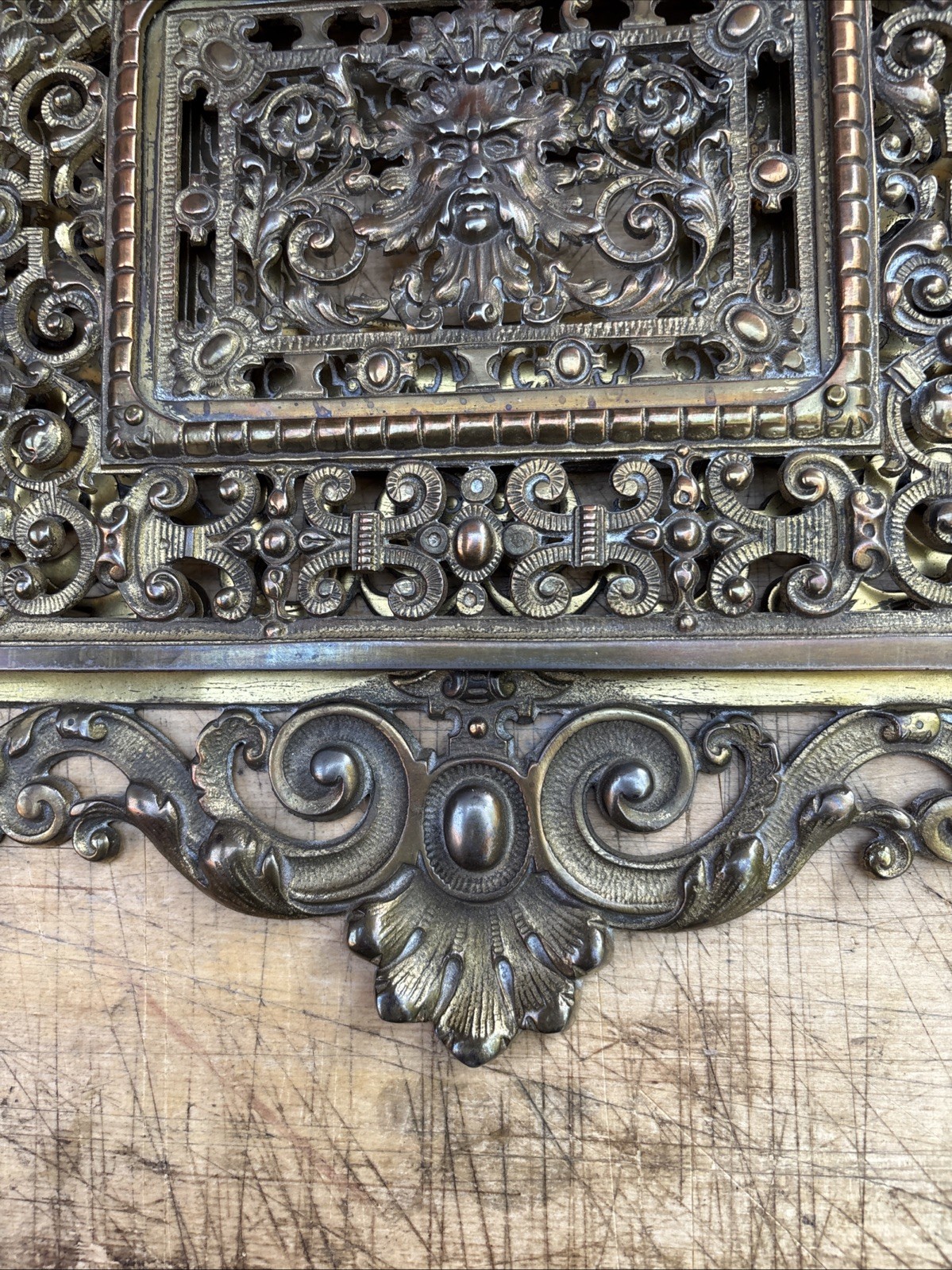 Antique Ornate Renaissance Design Solid Brass Wall Mounted Mail/ Magazine Holder