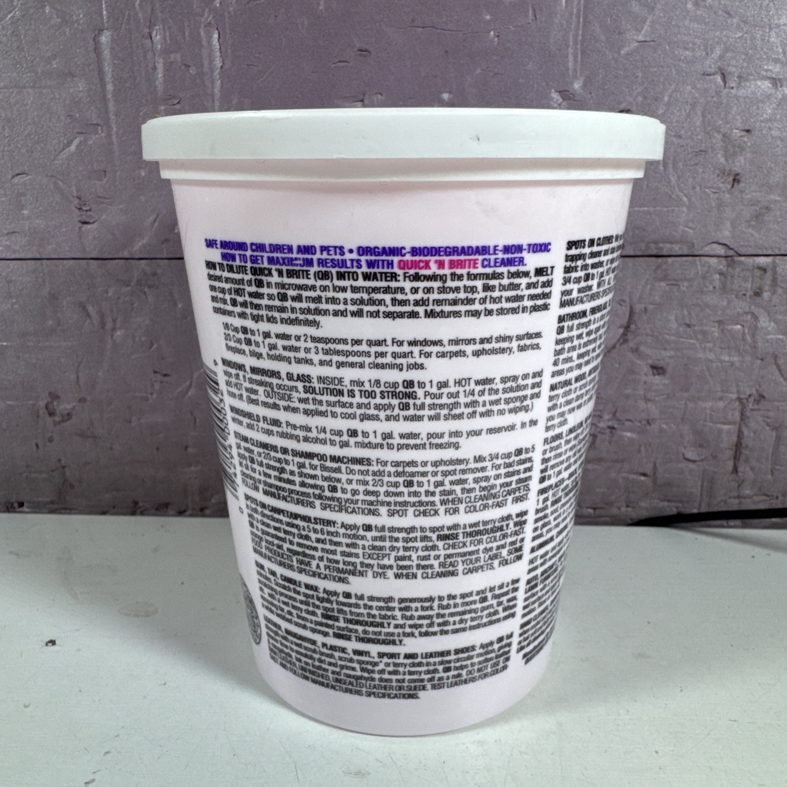 Quick N Brite All Purpose Cleaning Paste, True All Purpose Cleaner, Concentrated