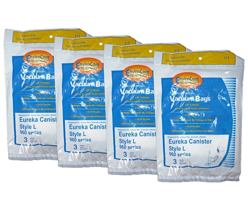 12 Fits For EnviroCare 61715A, 61715, 313 Style L, 960 Series Paper Bags