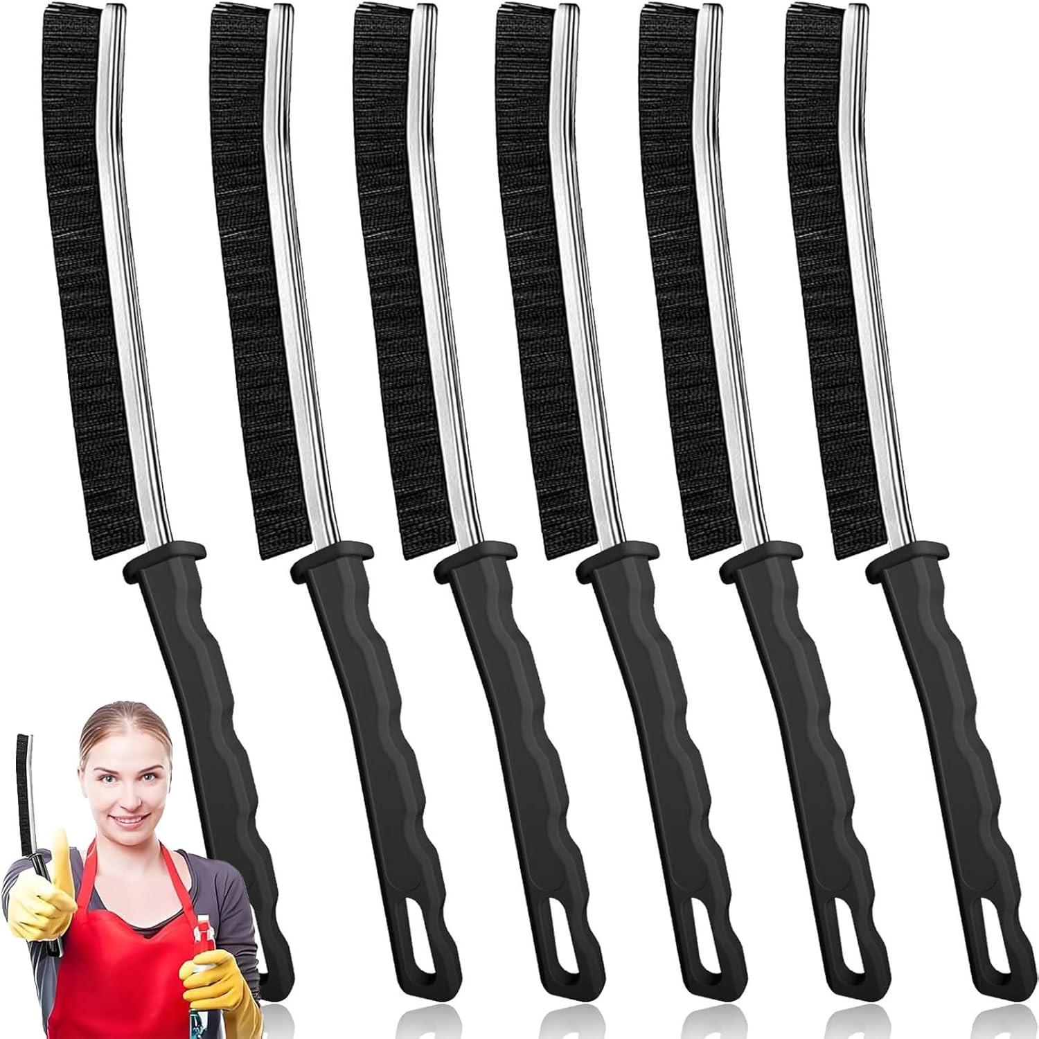 Crevice Cleaning Brush Set, Hard Bristle Gap Cleaning Tool, Ultra-Fine Nylon Dee