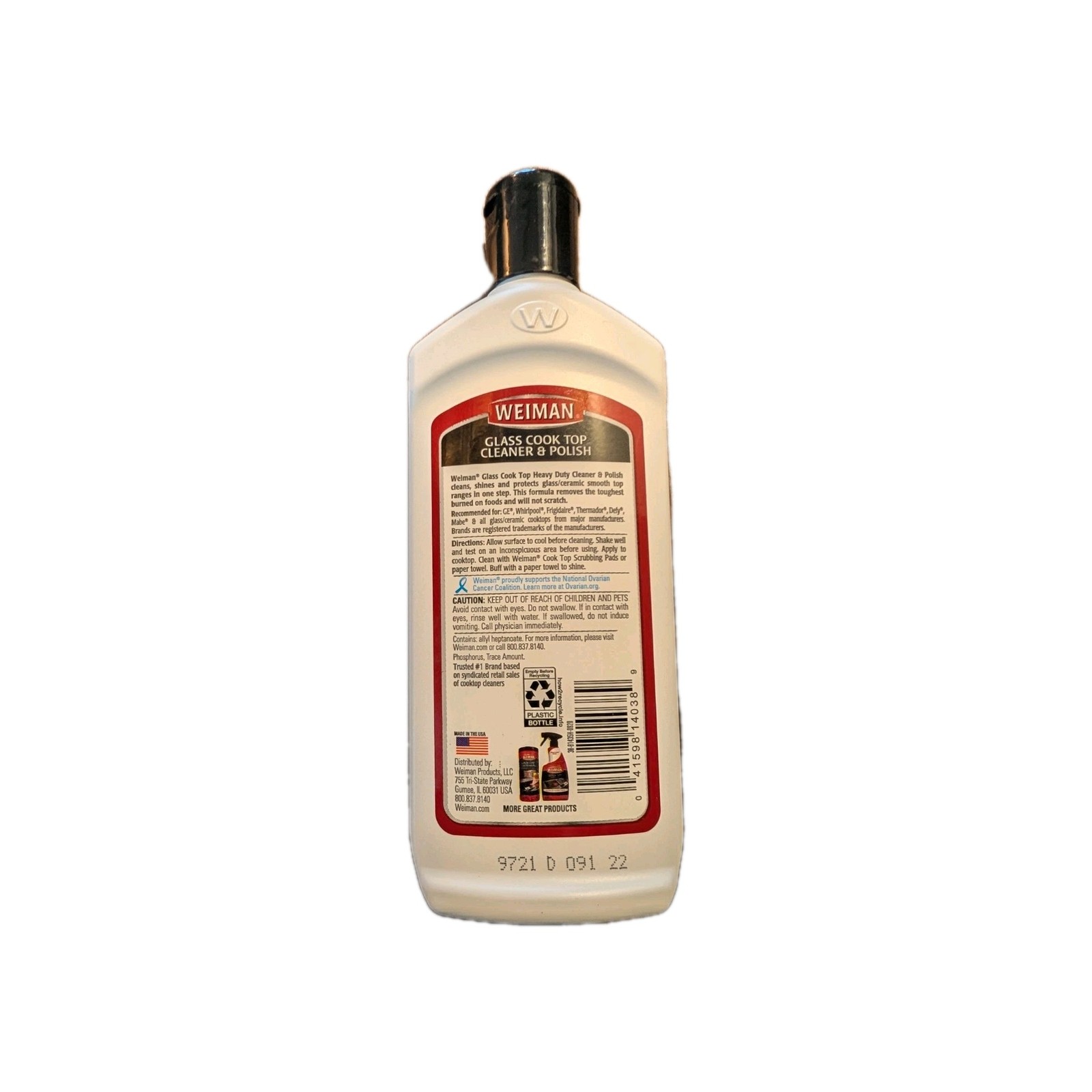 WEIMAN GLASS COOK TOP Heavy Duty CLEANER & POLISH Clean Shine Protect Range Top