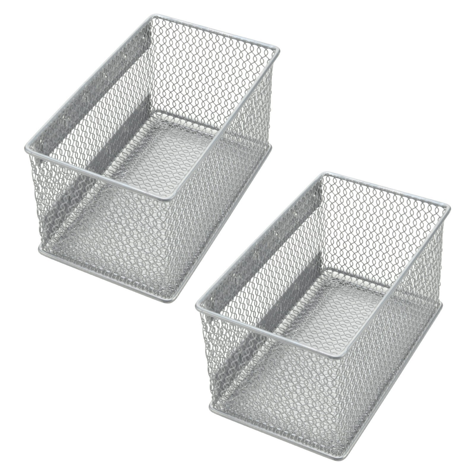 Ybm Home Wire Mesh Magnetic Basket Silver 7.75 in L x 4.3 in W x 4.3 in H 2 Pack