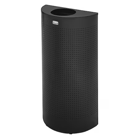 Rubbermaid Commercial Fgsh12epltbk Half Rounds 12 Gal Half-Round Indoor Metal