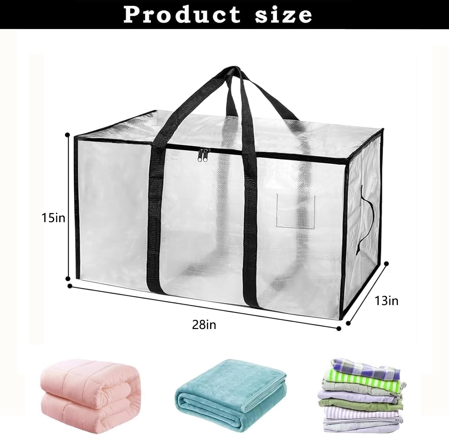 8 Pack-Extra Large Heavy Duty Moving Bags – Waterproof Storage Totes with Han…
