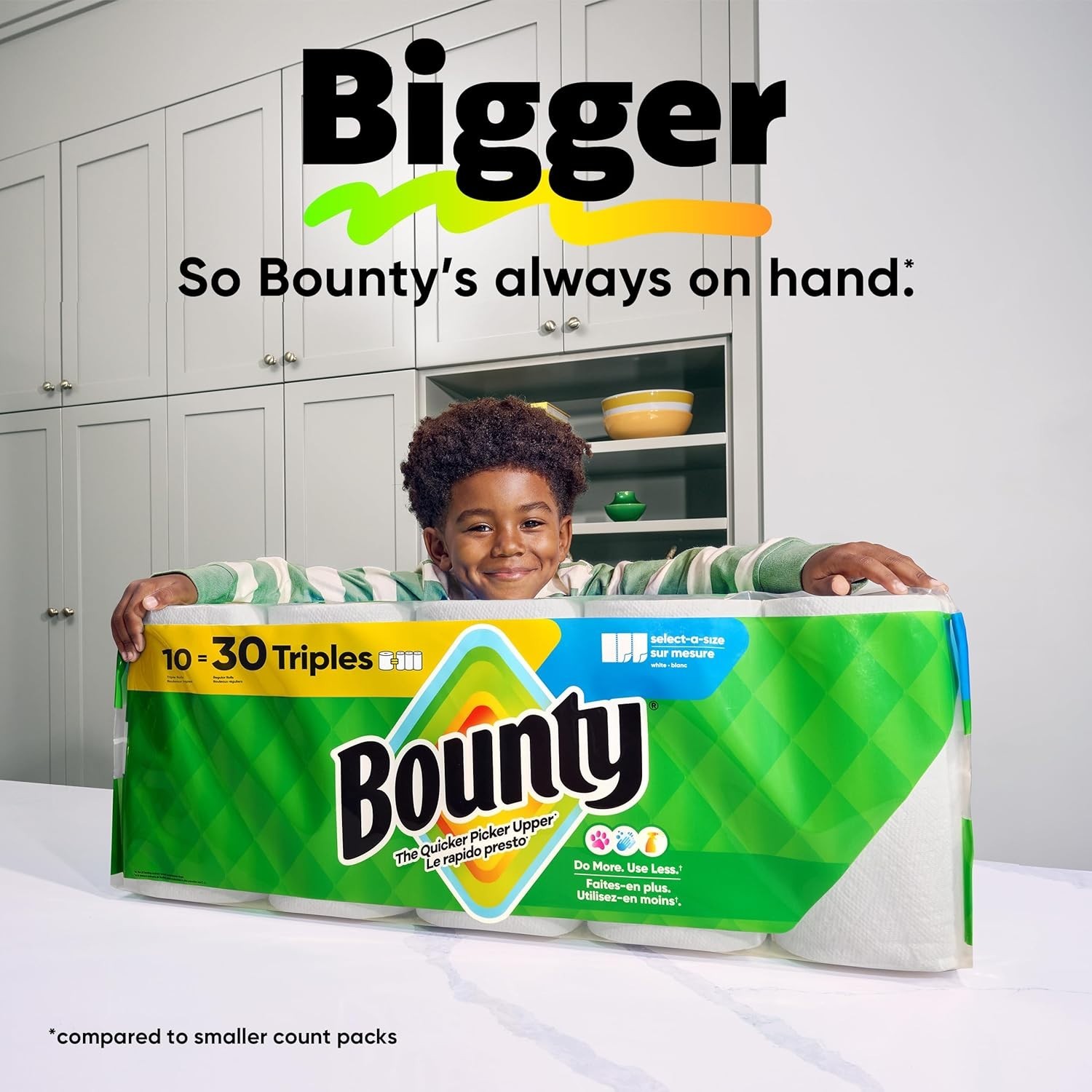 Bounty Select-A-Size Paper Towels, 2 Triple Rolls = 6 Regular Rolls White