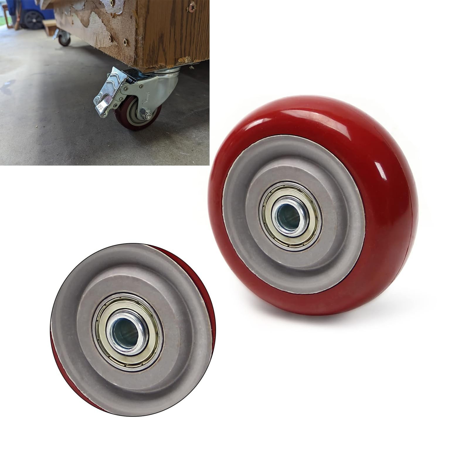 4 PCS 2.5 Inch Caster Wheels Heavy Duty Lockable Bearing Plate 220LBS 100KG