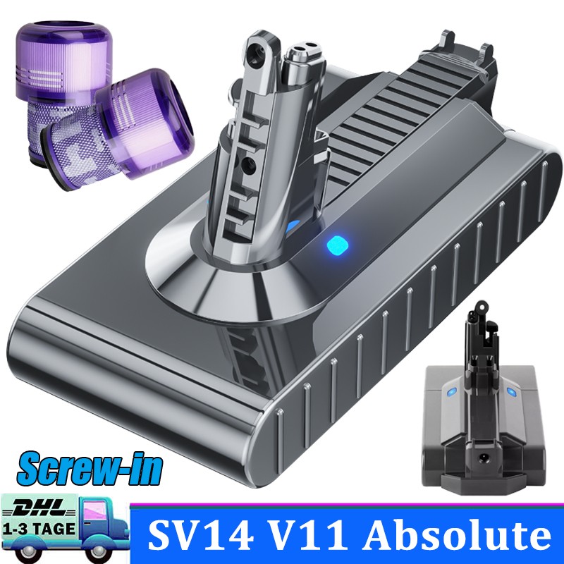 25.2V 9.0Ah Screw-In Replacement Battery For Dyson V11 Absolute Fluffy 8.0Ah