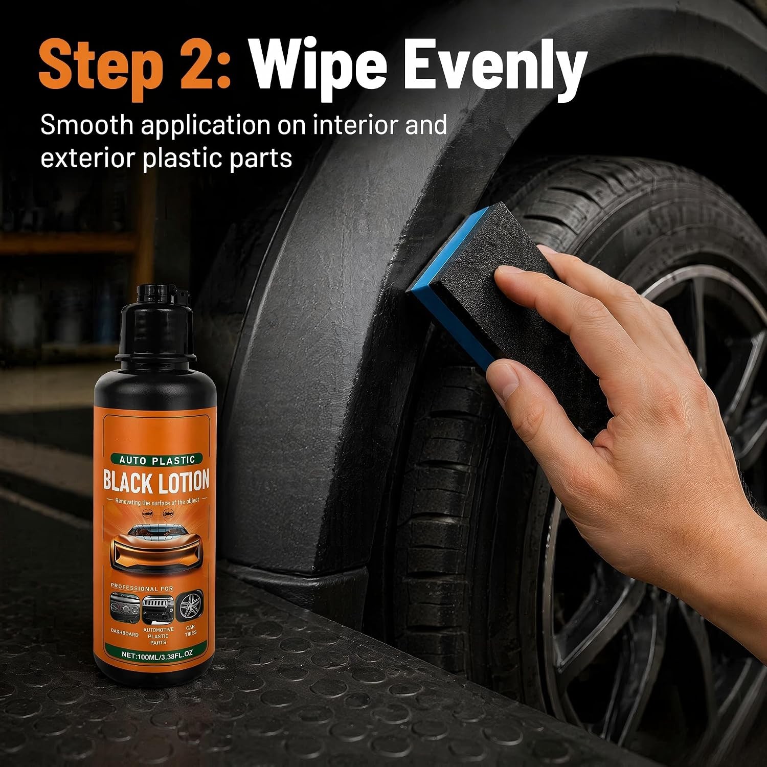 Auto Black Plastic Lotion 100ml Plastic Restorer Kit, Restore Faded Plastic & Ru