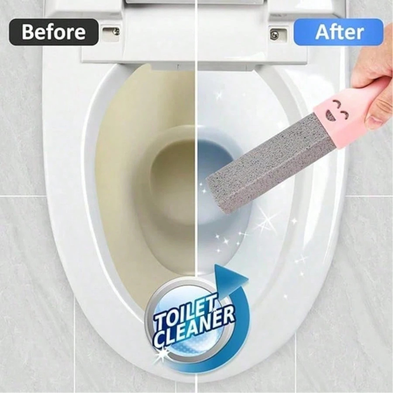 2 Pack Pumice Stone with Long Handle Toilet Bowl Ring Cleaner Limescale Remover