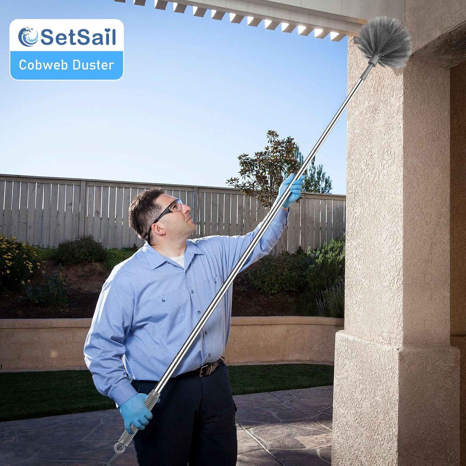 Cobweb Duster with Extension Pole, Retractable Dusters for Cobweb