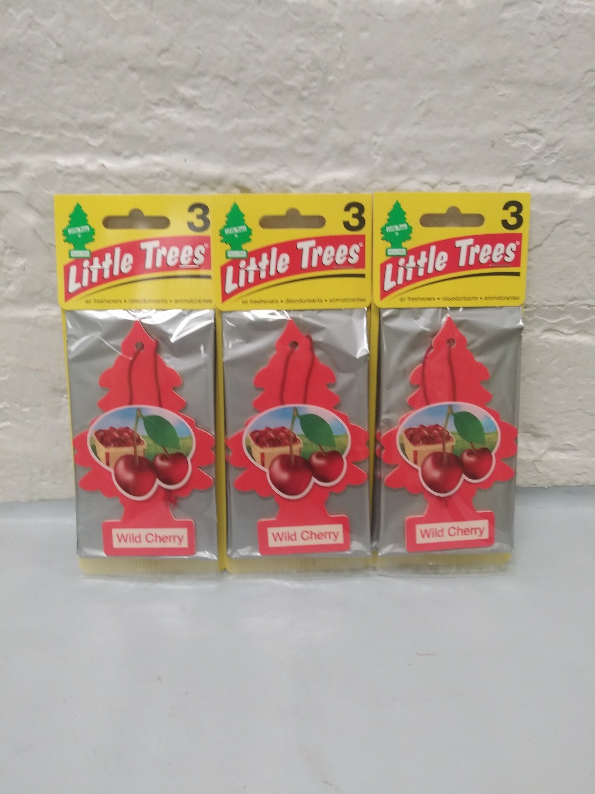 3 Little Trees Car Air Fresheners (Wild Cherry) 3 Packs Sealed (9 Total)