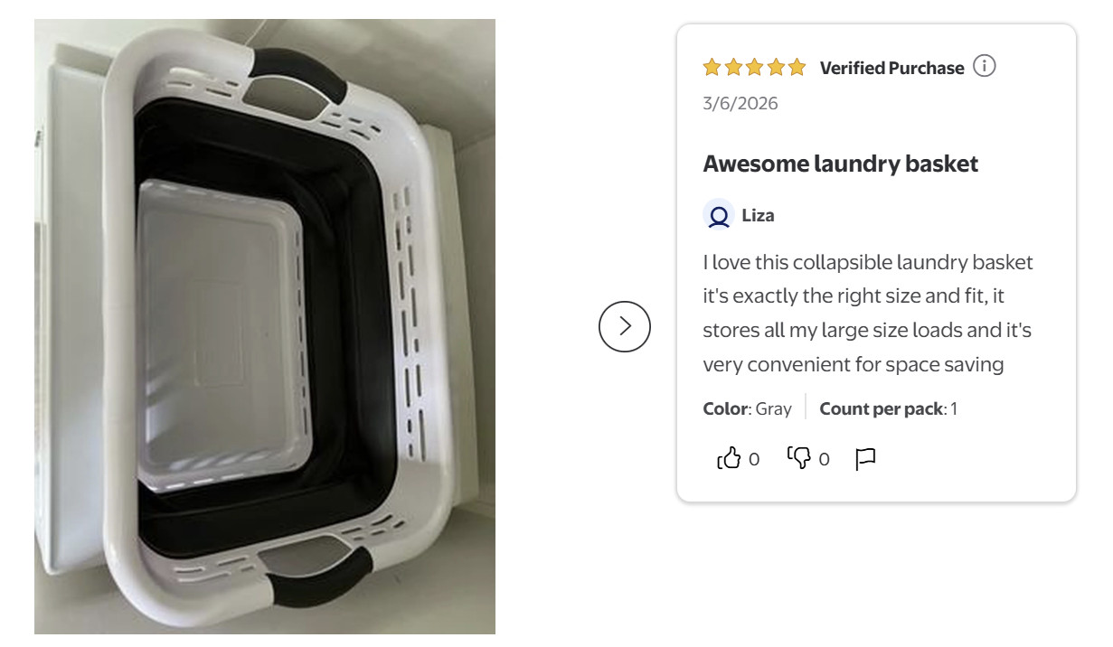 Lightweight Collapsible Laundry Basket W/ Handles Portable Storage Solution New