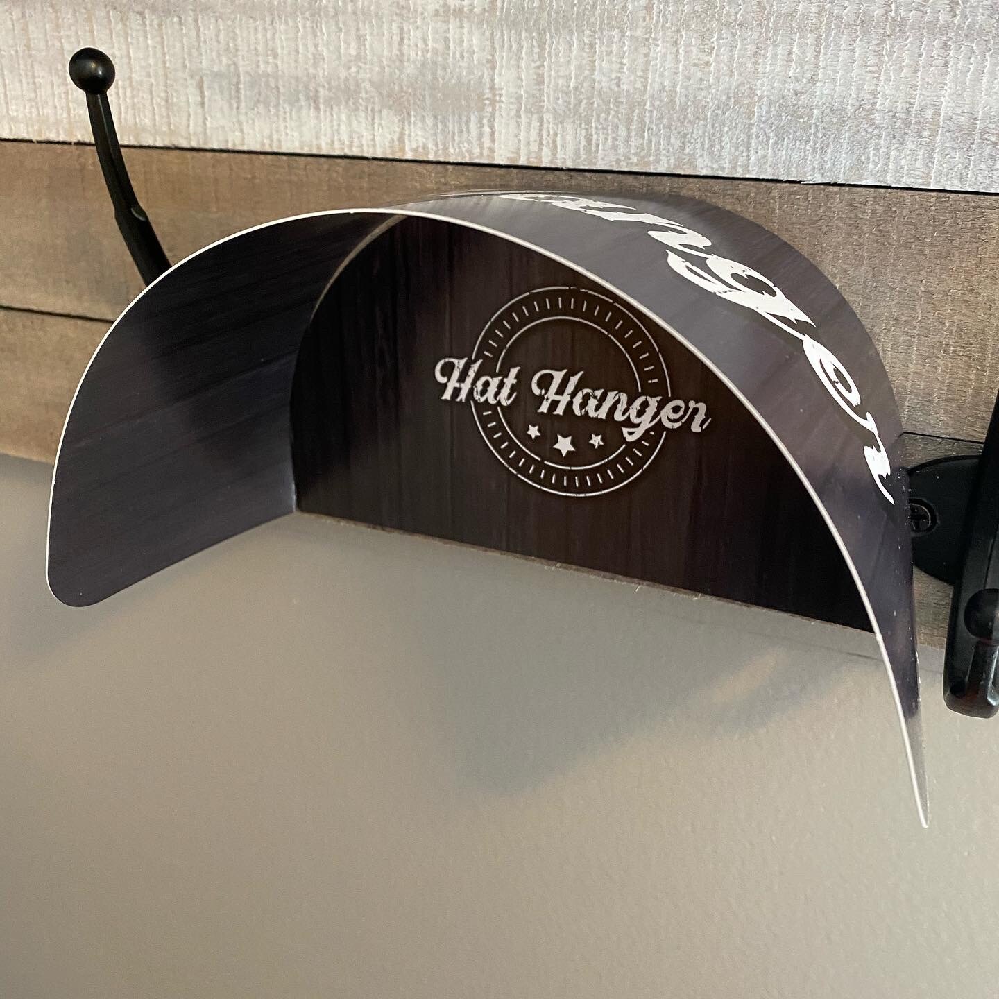 Hidden Hat Hangers -10 Pack – Black Barnwood – Holder Rack Hook Wall Display