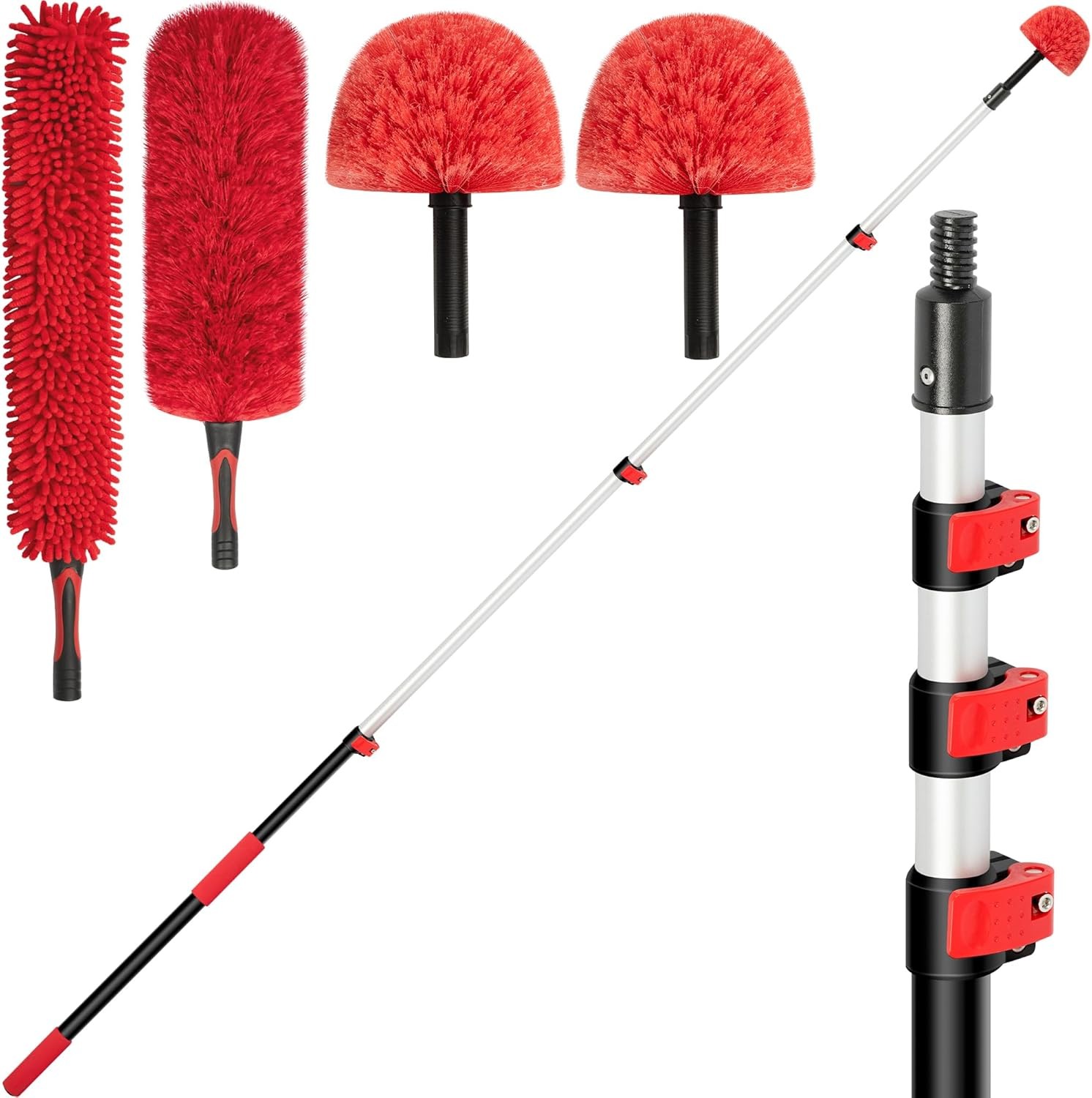 Duster Cleaning Brush Kit Dust Cleaner Soft Handle Extendable Pole Tool for Home