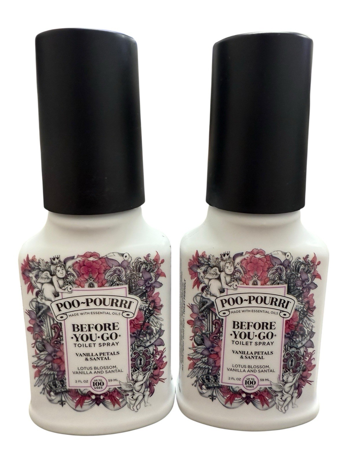 2X Poo Pourri Before You go Toilet Spray 2 Fl Oz Each Vanilla Petals & Santals