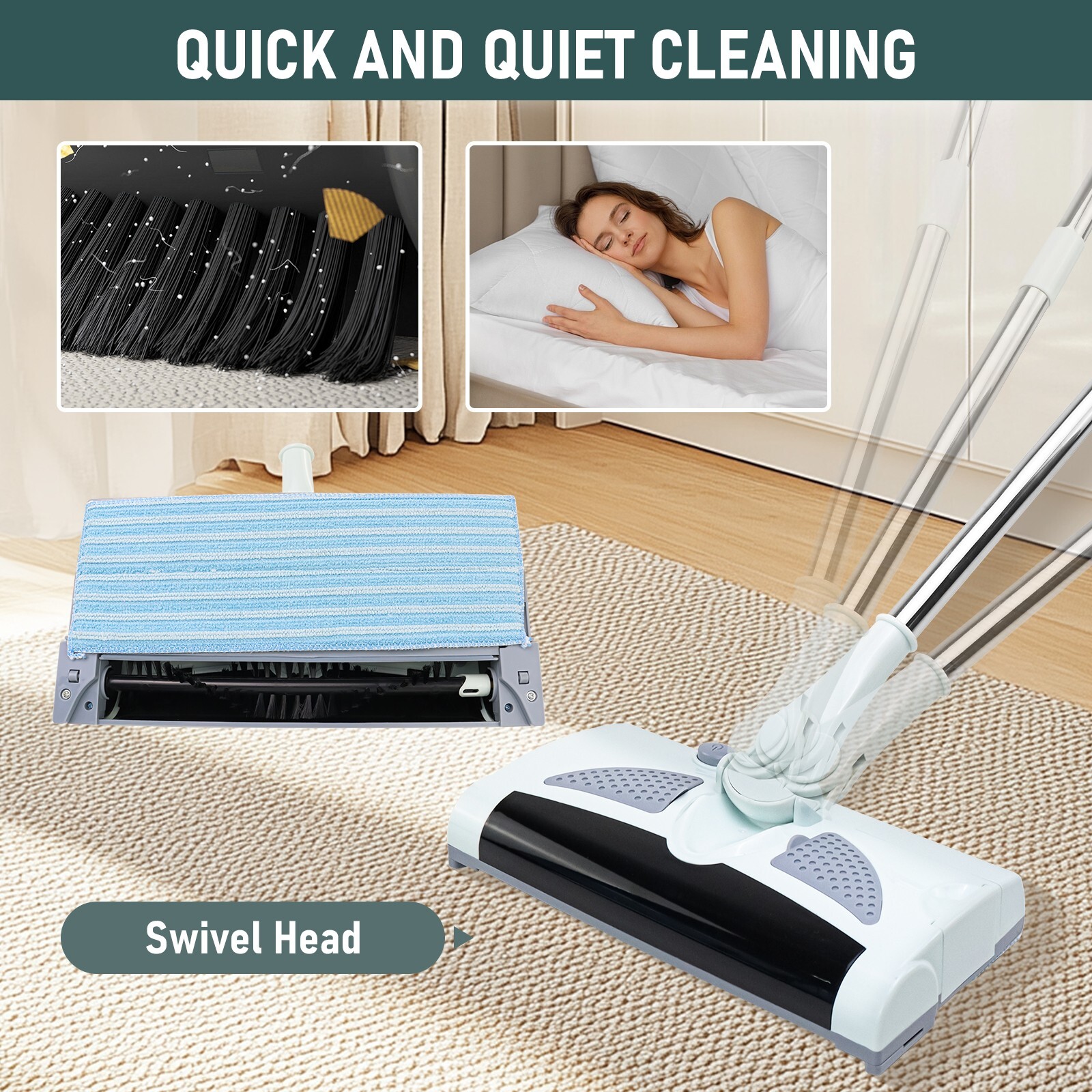 Electrostatic Lightweight Carpet Sweeper Floor Sweeper Electric Vacuum Sweeper