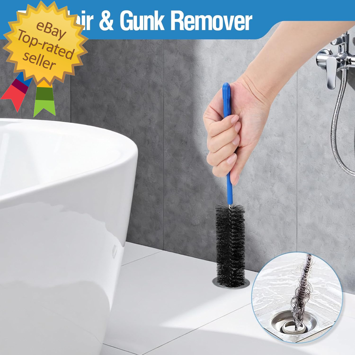 3PCS Drain Brush Set with Refrigerator Coil Cleaning Brush, Multi-Use Drain Clea