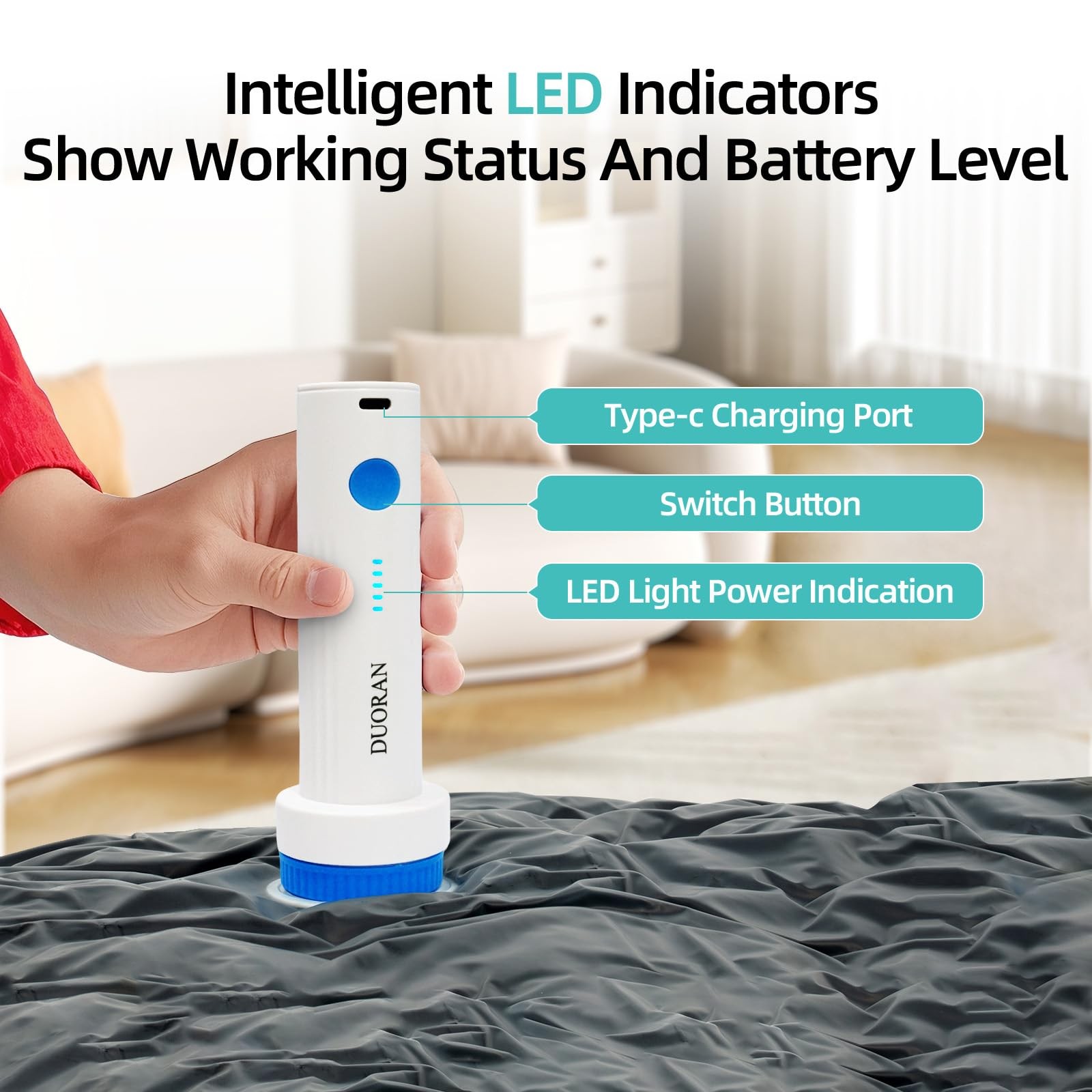 Cordless Electric Vacuum Pump for Vacuum Storage Bags Travel Air Pump