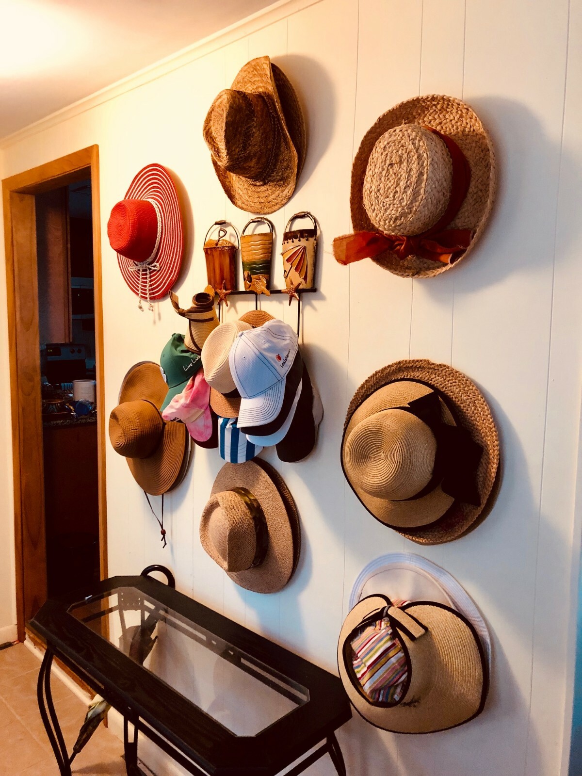 Hidden Hat Hangers -10 Pack – Black Barnwood – Holder Rack Hook Wall Display