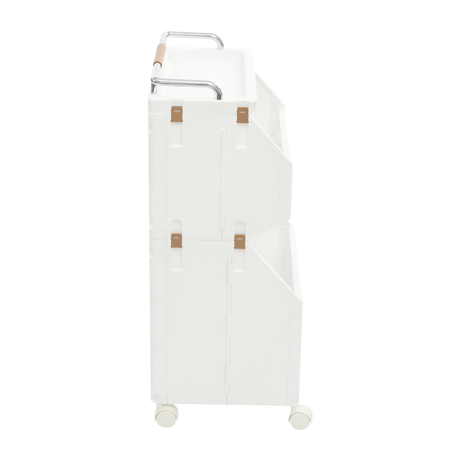 2-tier Clothes Basket Rolling Laundry Basket Collapsible Laundry Hamper Storage