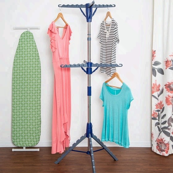 Mainstays 2-Tier Steel Tripod Clothes Drying Rack Space-Saving Foldable