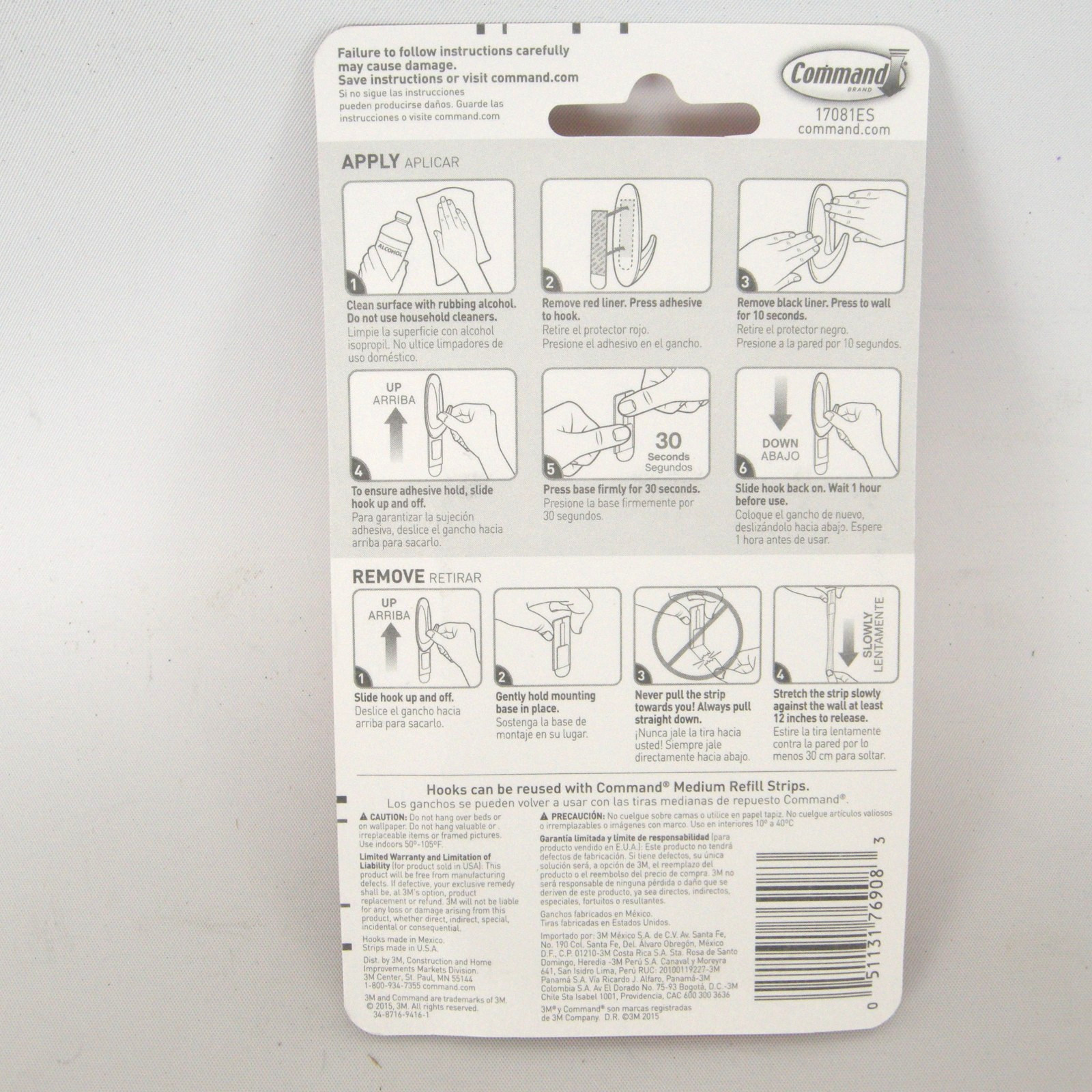 3M Command Hooks 3 Lb Medium Designer Lot of 8 Hooks NIP