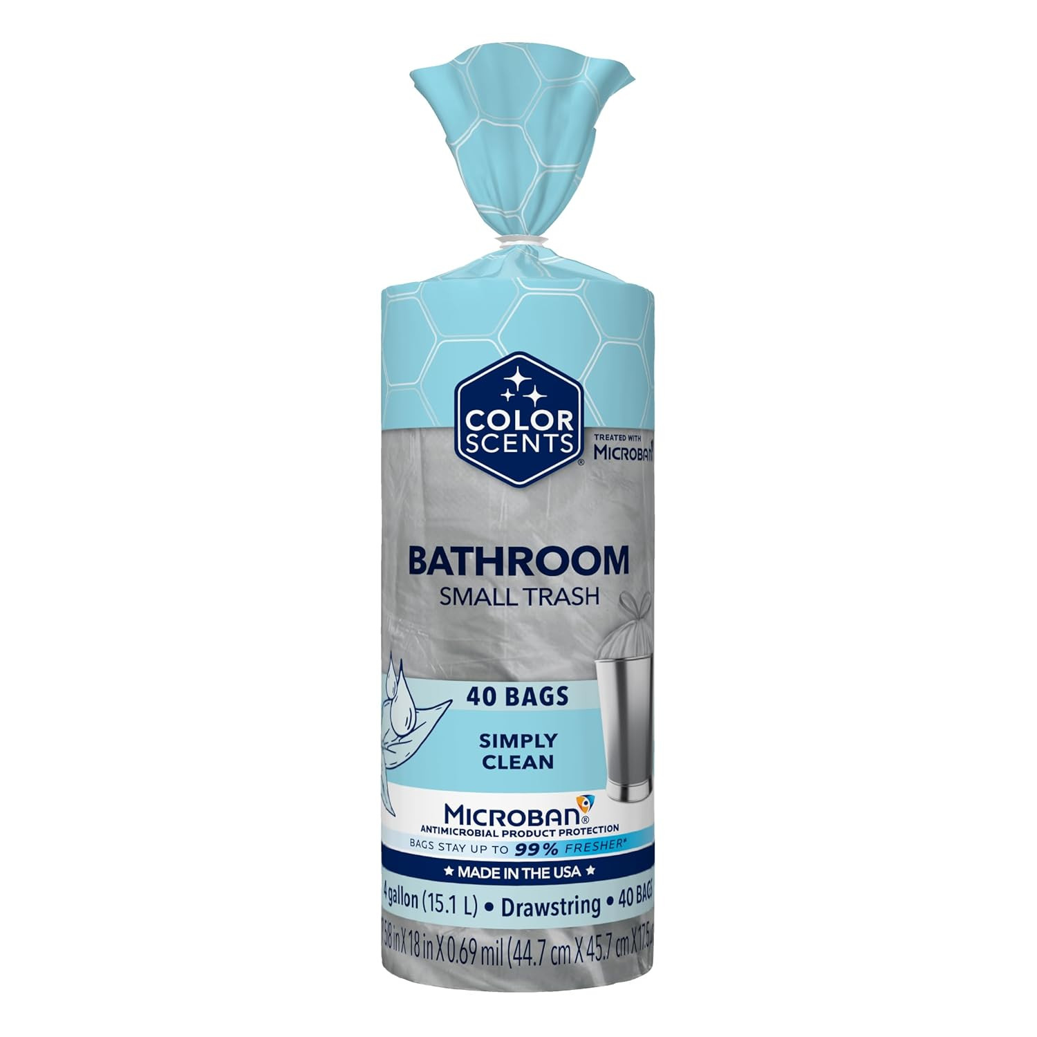 4 Gallon Drawstring Trash Bags – 200 Count Pack – Silver