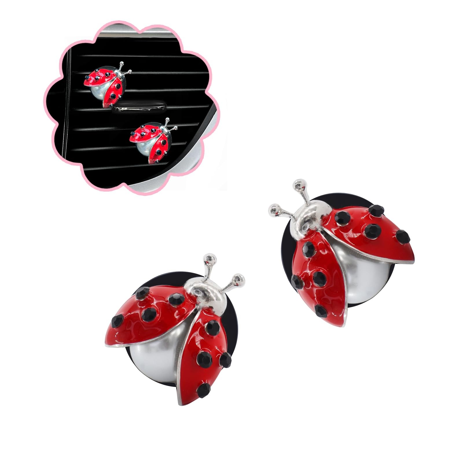 Ladybug Car Accessories,2pcs Lady Bug Air Vent Clips Car Air Fresheners,Refil…