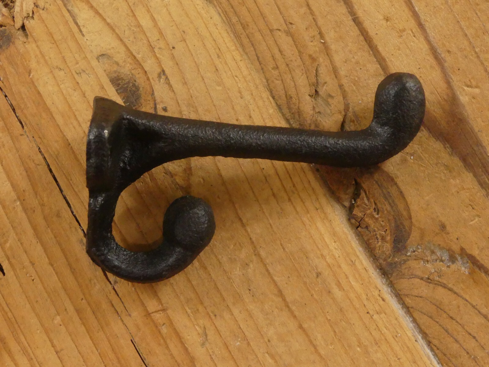 100 BLACK CAST IRON ACORN HOOKS 3 1/4″ LONG HOOK COAT HAT WALL BATHROOM TOWEL