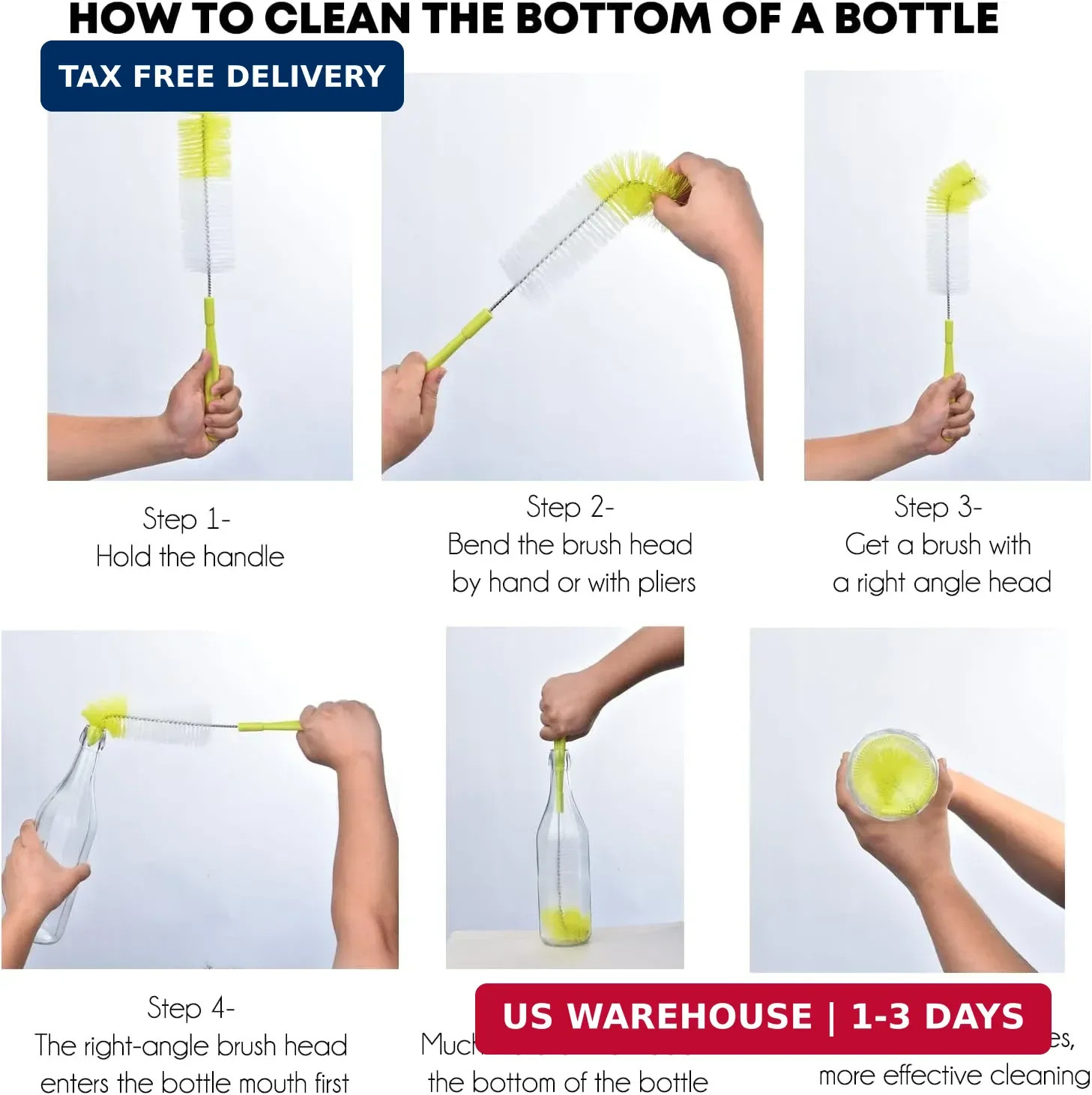 16 inch Long Bottle Brush Cleaner for Washing Wine/Beer/Sport Well/Thermos/Glass