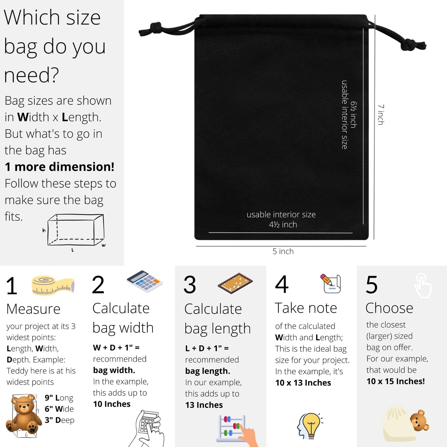 Heavy Duty Cotton Drawstring Bags 4-Pack – 270 GSM Thick Cloth Pouches for Gi…