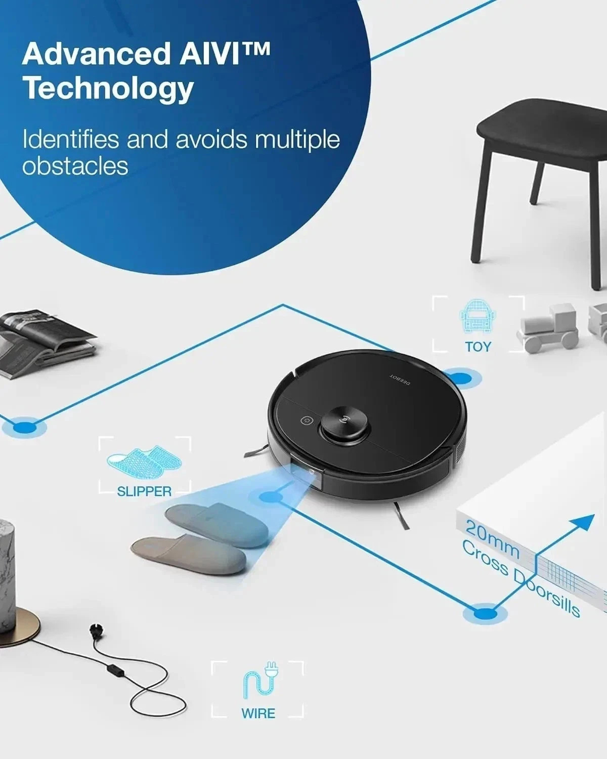 Ecovacs Deebot Ozmo T8 AIVI Robot Vacuum and Mop